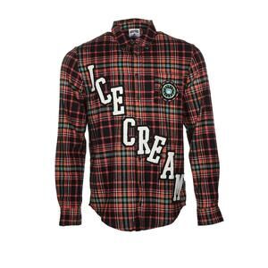 Ice Cream Cherry Long Sleeve Woven Plaid LG